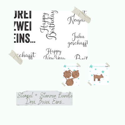 Creative Depot -  Bundle - Drei, Zwei, Eins... - Stempelset & Stanzen 