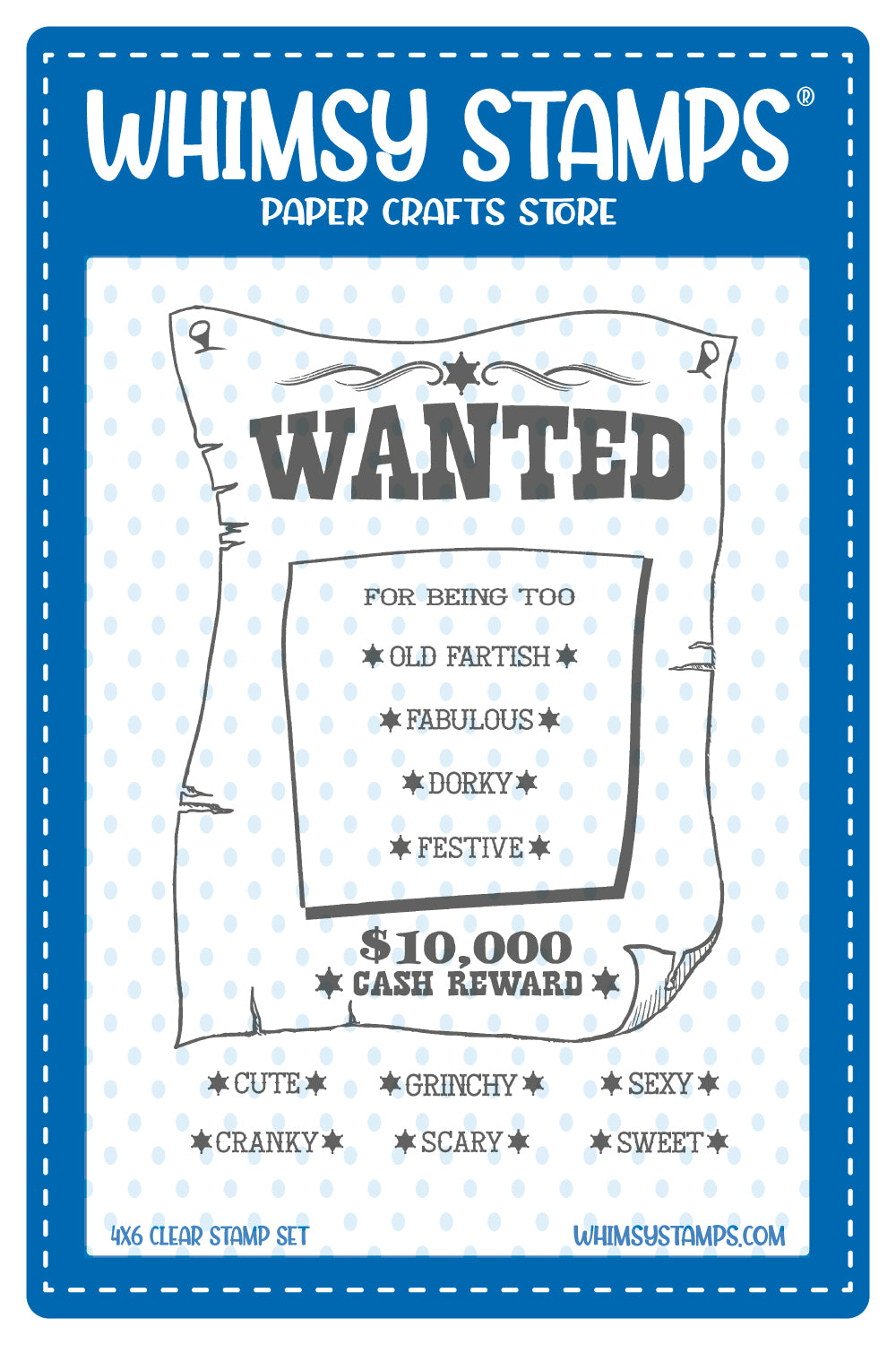 Whimsy Stamps - Wanted Poster Clear Stamps