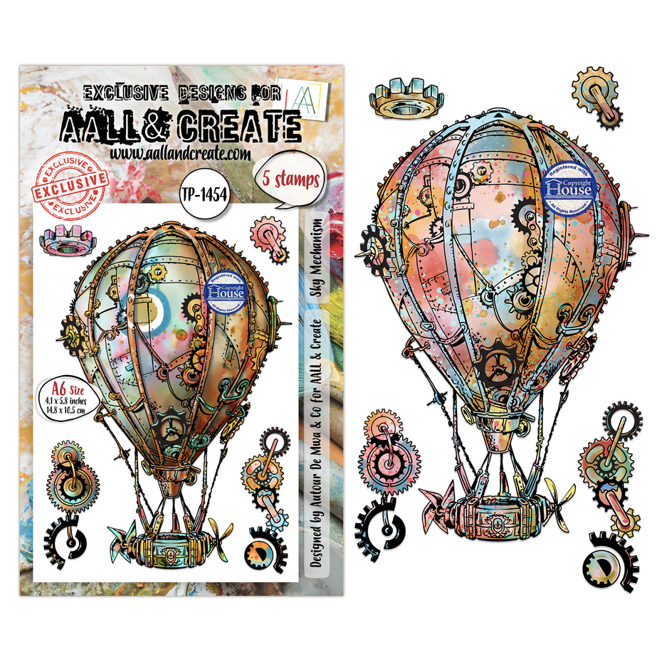 AALL & Create - Gearlight Core A6 Stamp Sets Sky Mechanism by Autour De Mwa & Co