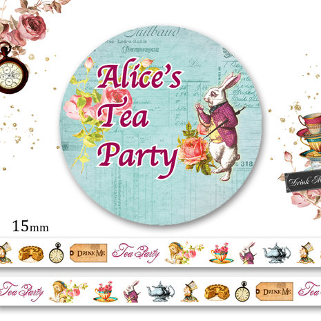 Memory Place - Alice's Tea Party Washi Tape 15mm