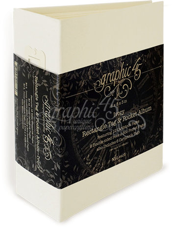 Graphic 45 - Rectangle Tag & Pocket Album - Ivory 