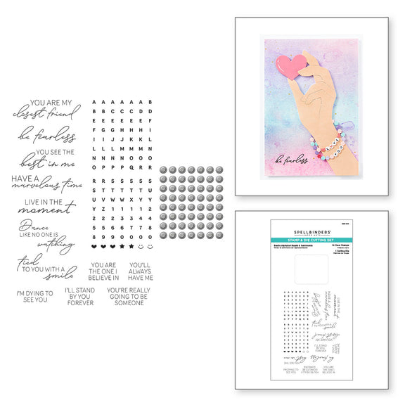Spellbinders - Bestie Alphabet Beads & Sentiments Clear Stamp & Die Set from the Beads of Friendship Collection Spellbinders - Bestie Alphabet Beads & Sentiments Clear Stamp & Die Set from the Beads of Friendship Collection