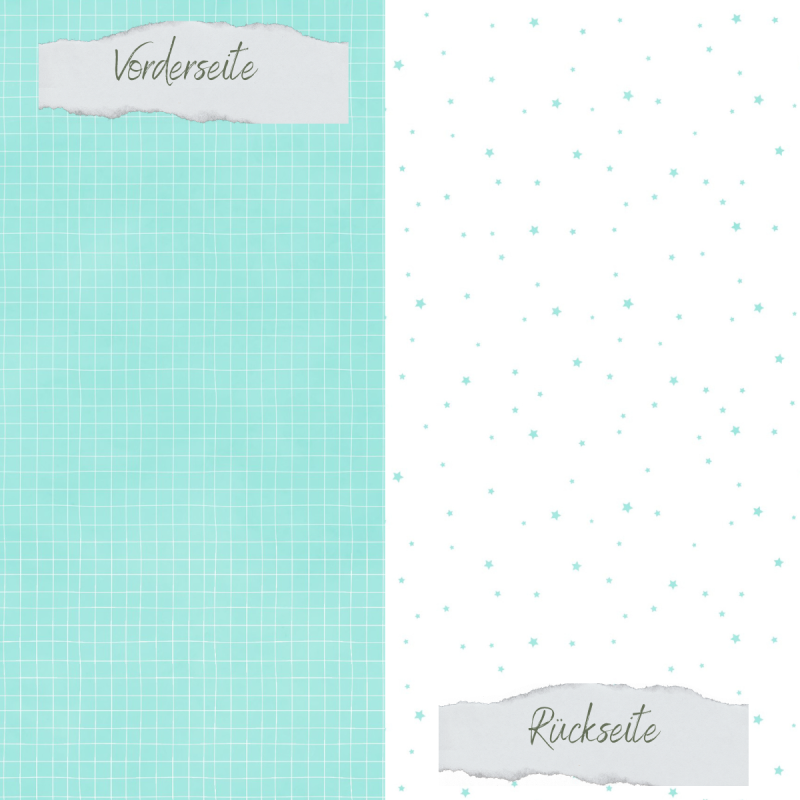 Creative Depot - Designpapier - Basic - Sommerjade - Doodle Gitter + Sternchenregen - Doppelseitig bedruckt 