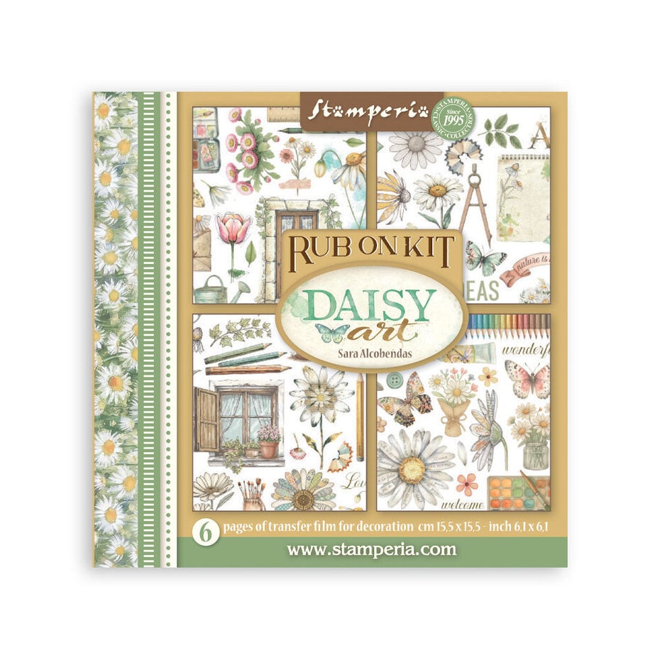 Stamperia - Daisy Art Rub-On 15,5x15,5cm Assortment (6pcs)