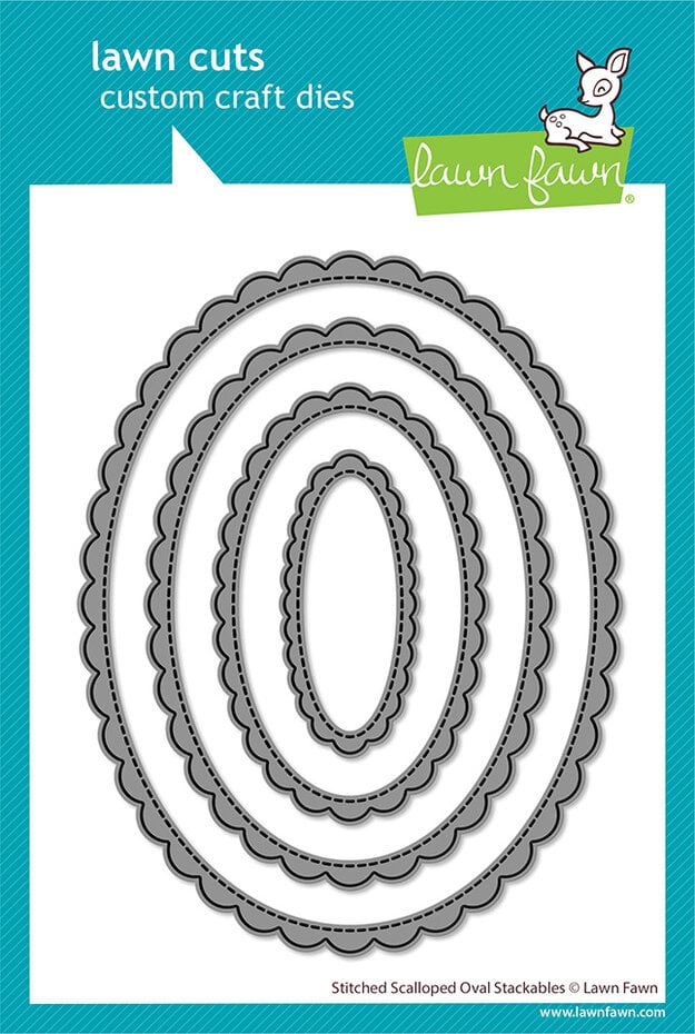 Lawn Fawn - Stitched Scalloped Oval Stackables Stand-Alone Lawn Cuts Dies
