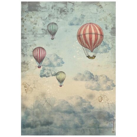 Stamperia - Voyages Fantastiques A4 Rice Paper Air Balloons 