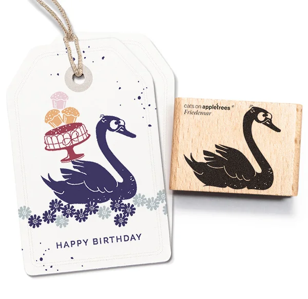 cats on appletrees - Stempel Schwan Friedemar