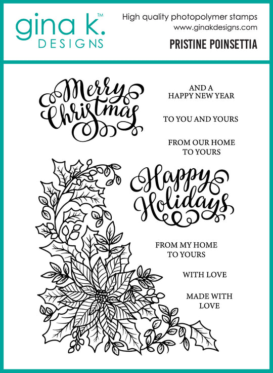Gina K Designs - STAMPS- Pristine Poinsettia