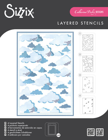 Sizzix - Layered Stencils by Catherine Pooler In the Clouds (4pcs)