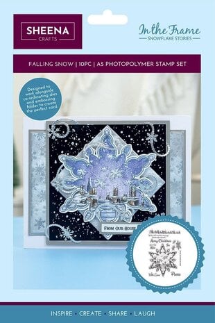 Crafter's Companion - In The Frame Snowflake Stories Stamp Falling Snow