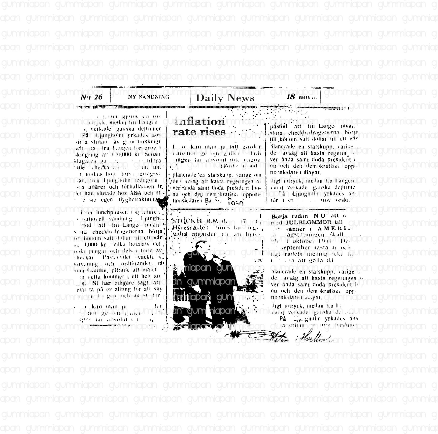 Gummiapan -  Newspaper Article 
