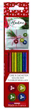 Aladine - Wax Sticks Round Flexible Glitter Mix (4pcs) Aladine - Wax Sticks Round Flexible Glitter Mix (4pcs)