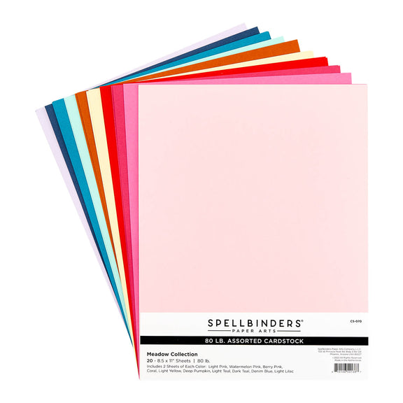 Spellbinders - Meadow Collection 80lb. Cardstock Pack - 20 Sheets 8.5" x 11"