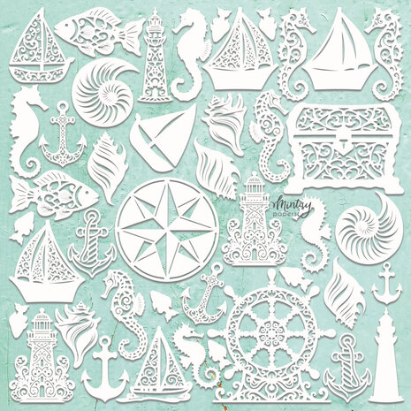 Mintay Chippies Decor 12x12 Inch Seashore Filigree Mintay Chippies Decor 12x12 Inch Seashore Filigree