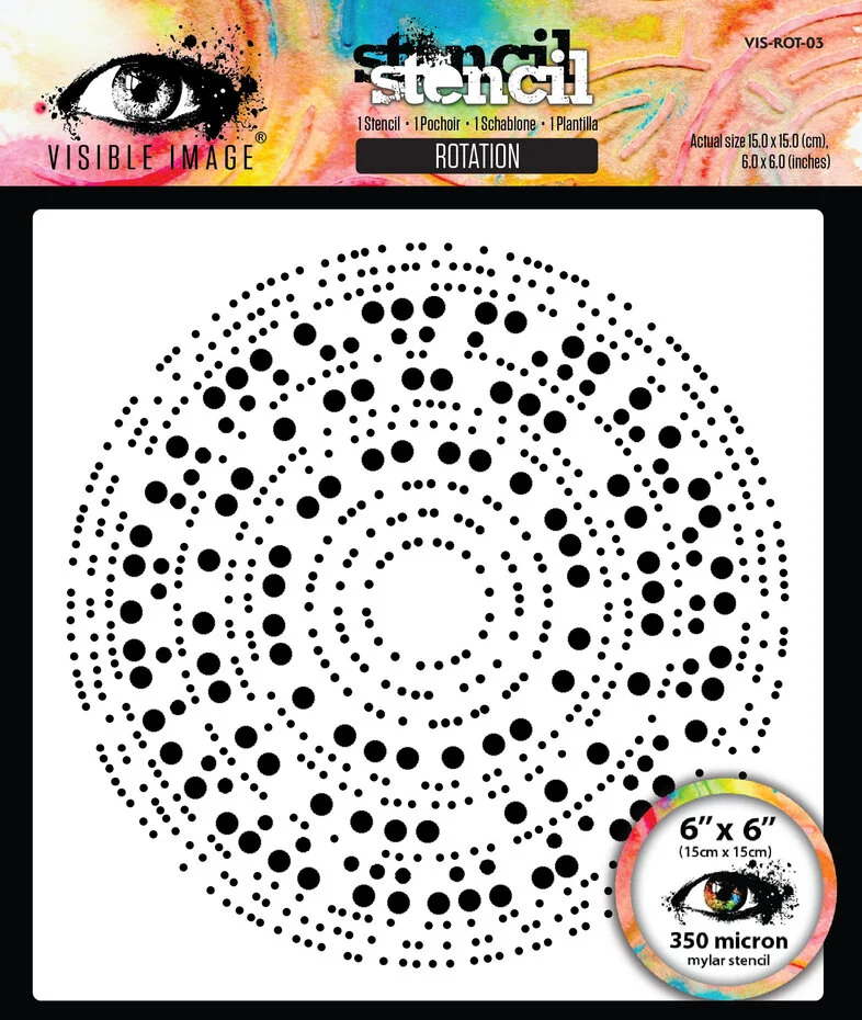 Visible Image - Grunge Florals 6x6 Inch Stencil Rotation