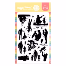 Waffle Flower - Postage Collage Dad Silhouettes Stamp Set
