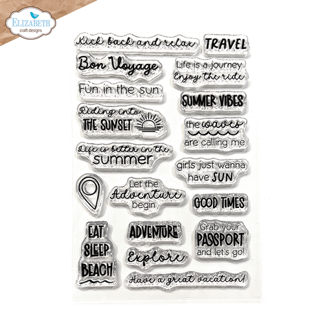 Elizabeth Craft Designs - Good Times Stamps Summer Travel Sentiments 