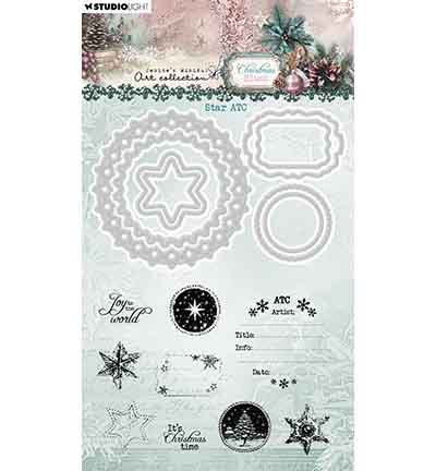 Studio Light - Stamp & Cutting Dies Star ATC Christmas Blush nr. 97