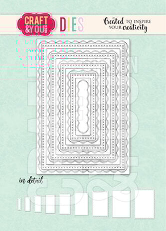 Craft & You Design - Rectangles Base Decorative Stiches Dies  Craft & You Design - Rectangles Base Decorative Stiches Dies