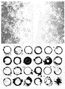 Tim Holtz Cling Mount Stamps: Halftone & Rings