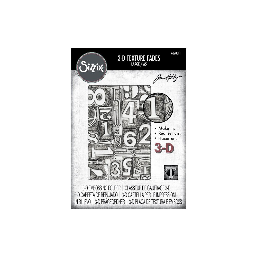 Sizzix • 3D Texture Fades A5 Embossing Folder - Numbered
