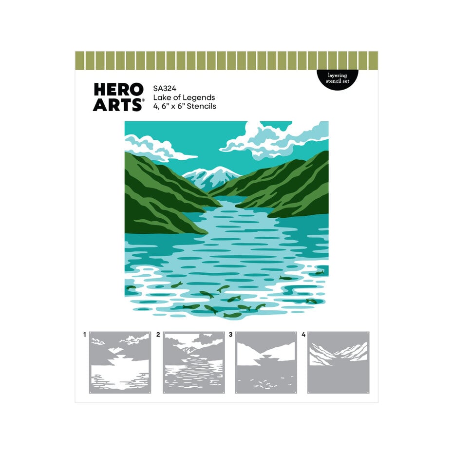 Hero Arts - Don't Stop Believing Stencil Set Lake of Legends
