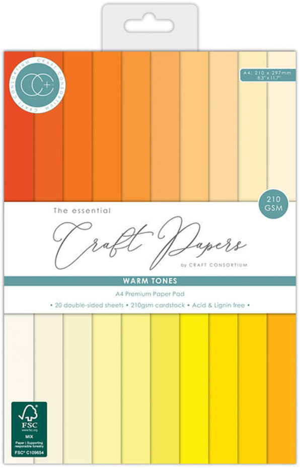 Craft Consortium - The Essentials A4 Premium Cardstock Pad Red Tones