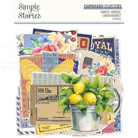 Simple Stories - Simple Vintage Linen Market Chipboard Clusters