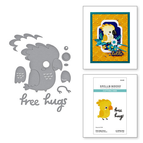 Spellbinders - Cheerful Chirps Etched Dies Free Hugs Oscar