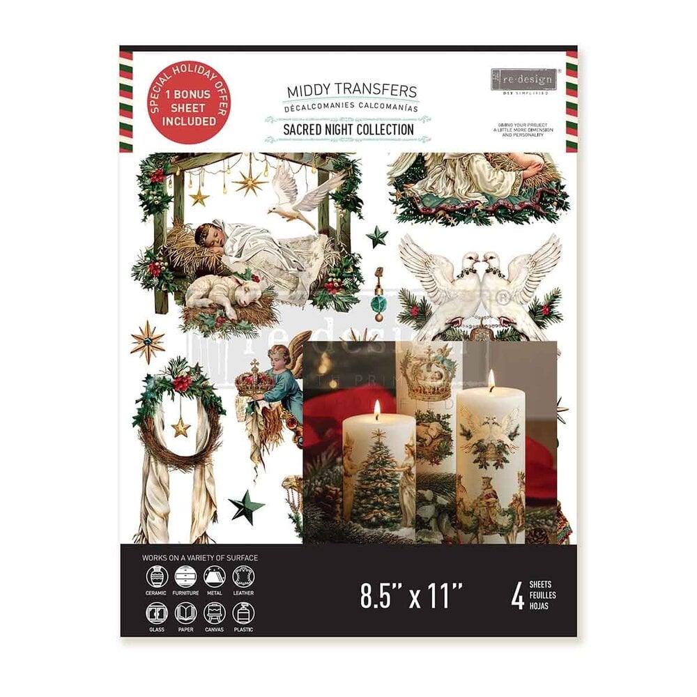 Re-Design with Prima - Sacred Night Collection 8,5x11 Inch Middy Transfers (3pcs)