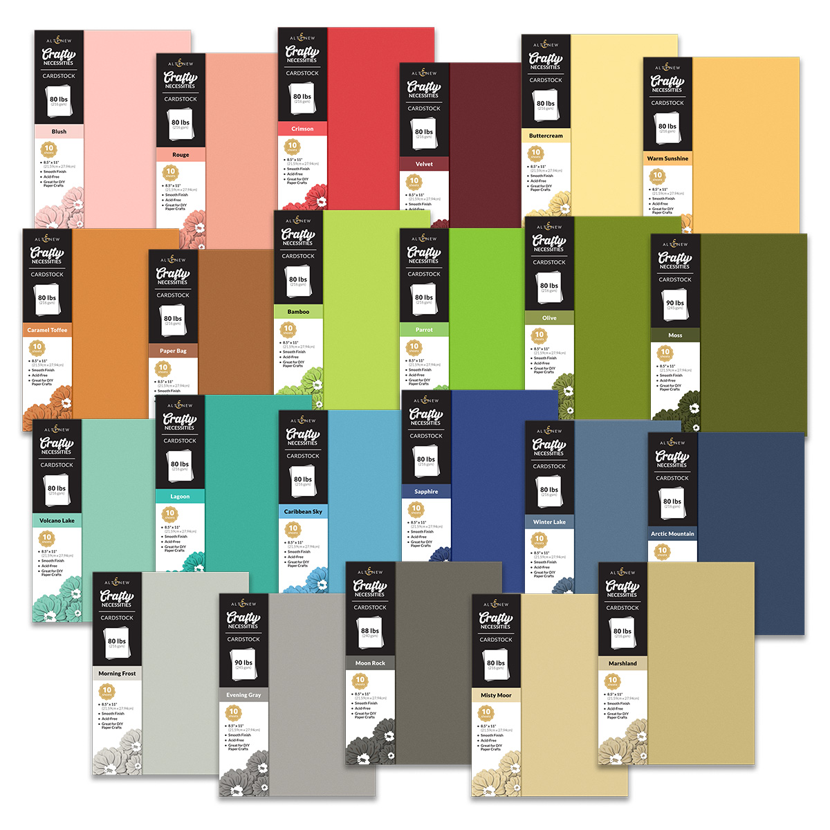 Altenew - Crafty Necessities Cardstock Bundle - Complete Bundle - 23 Farben Altenew - Crafty Necessities Cardstock Bundle - Complete Bundle - 23 Farben