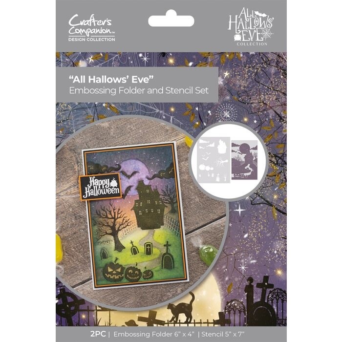 CC Design Collection - All Hallows Eve - Stencil/Embossingfolder 6"x4" - All Hallows Eve