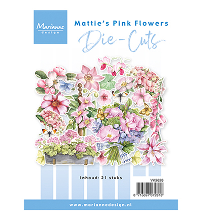 Marianne D Die-cuts Mattie's pink flowers