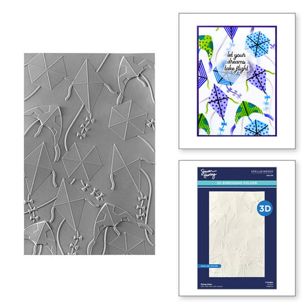 Spellbinders - Flying Kites 3D Embossing Folder from the Sky's the Limit Collection by Simon Hurley