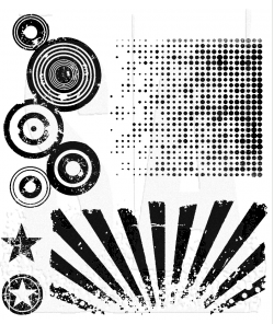 Tim Holtz Cling Mount Stamps: Psychedelic Grunge