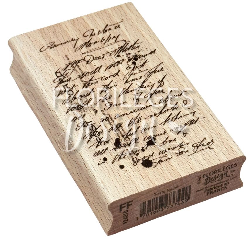 Florilèges Design - TAMPON BOIS TEXTE TACHÉ Florilèges Design - TAMPON BOIS TEXTE TACHÉ