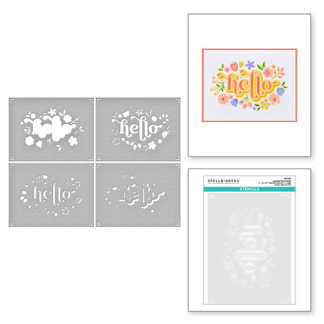 spellbinders-layered-floral-hello-stencils-stn-051 spellbinders-layered-floral-hello-stencils-stn-051