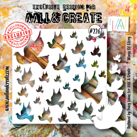 AALL & Create - Stencil 6x6 Inch Wings Of Glory AALL & Create - Stencil 6x6 Inch Wings Of Glory