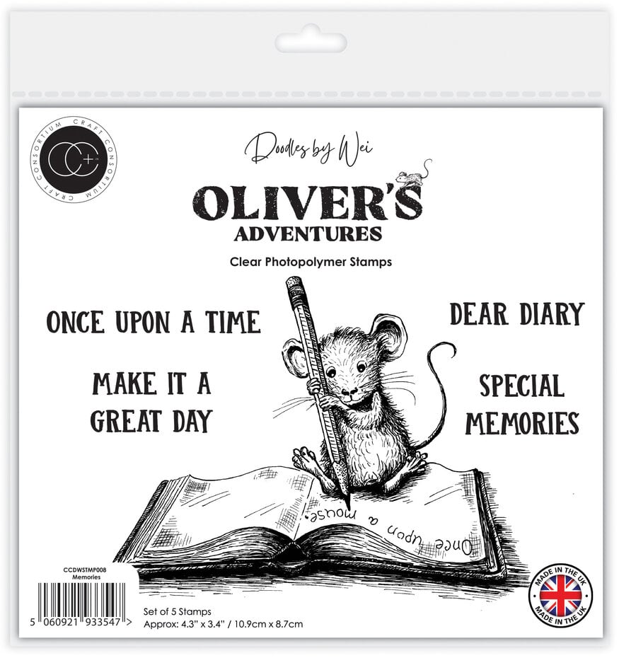 Craft Consortium - Oliver's Adventures A6 Photopolymer Stamp Set Memories