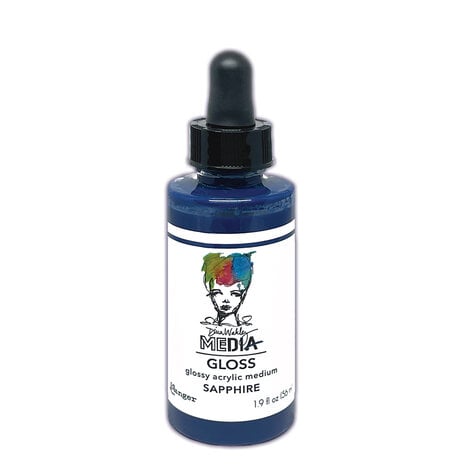 Ranger Dina Wakley MEdia Gloss Dropper Style Sapphire 1.9 fl oz  Ranger Dina Wakley MEdia Gloss Dropper Style Sapphire 1.9 fl oz