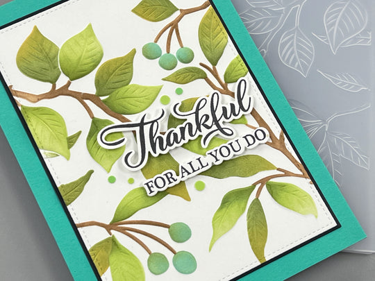 Gina K Designs - BUNDLE- Serene Branches 3D Embossing Folder, Die and Stencil