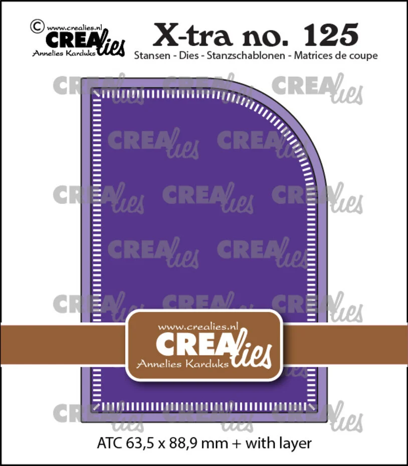 Crealies - X-tra Dies ATC with One Rounded Corner and Little Stripes