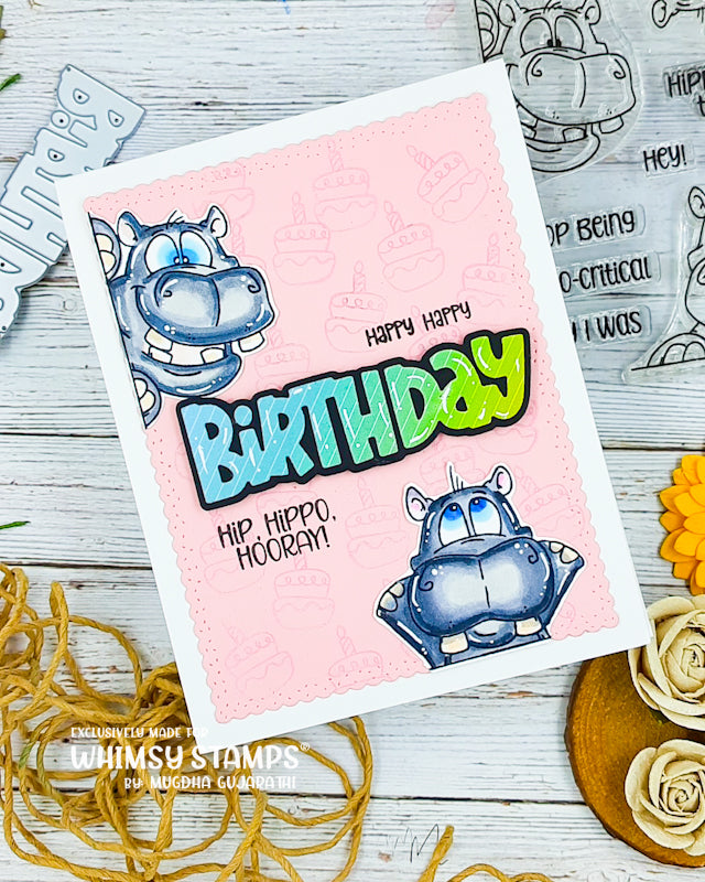Whimsy Stamps - Happy Hippos Clear Stamps