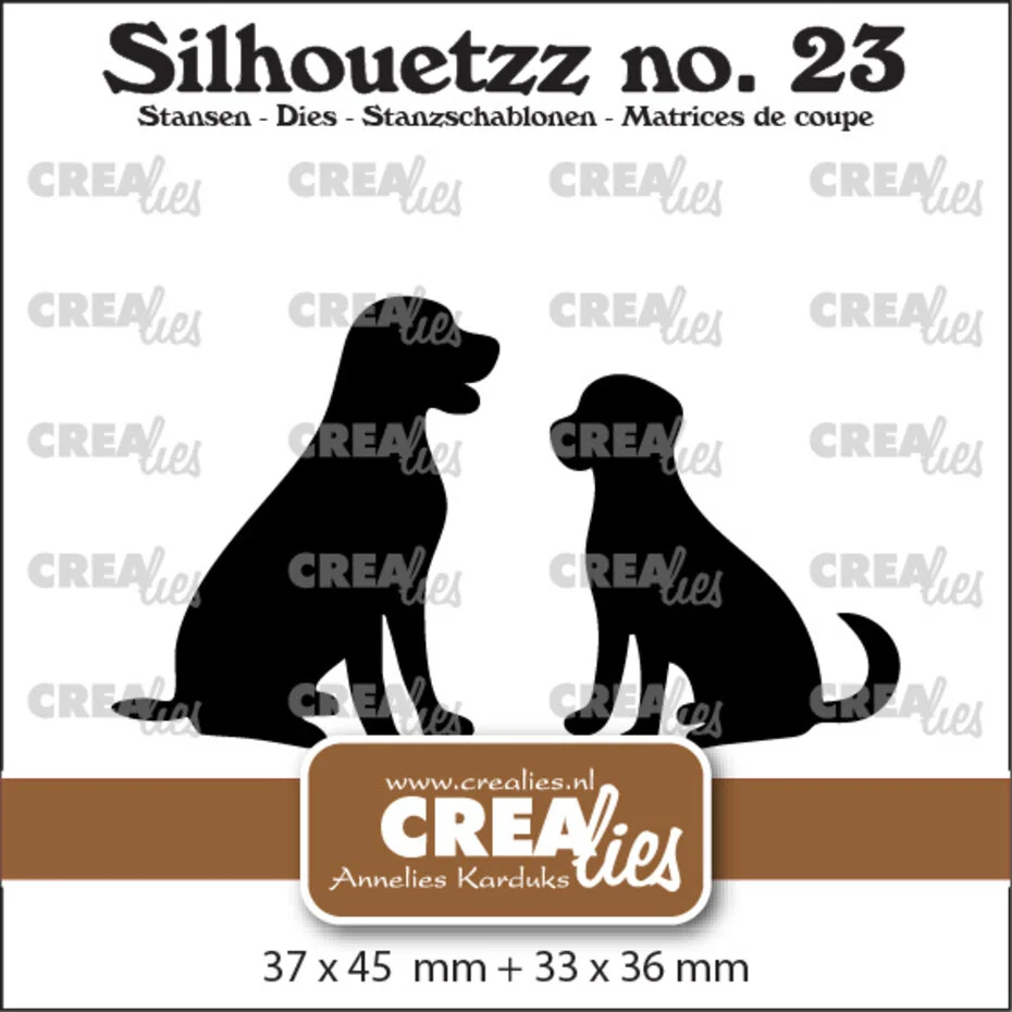 Crealies - Silhouetzz Dies Dogs Sitting