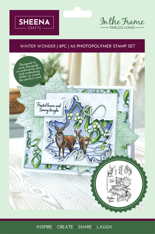 Crafter's Companion - In The Frame Timeless Leaves Stamp Winters Wonder