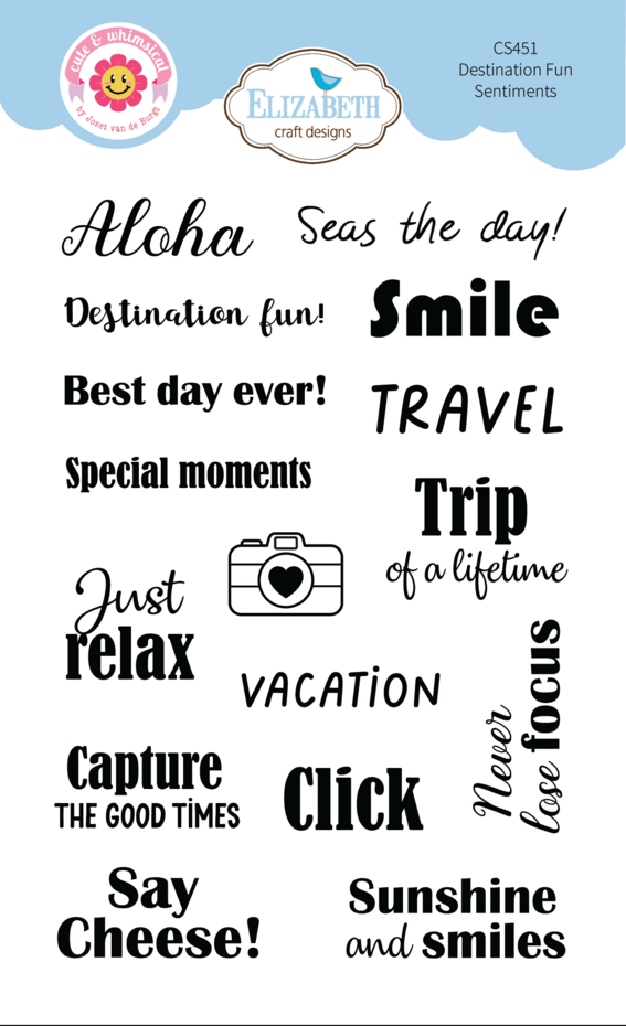 Elizabeth Craft  - Destination Fun Stamp Sentiments by Cute & Whimsical