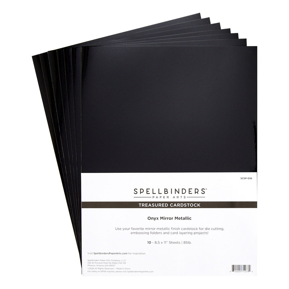Spellbinders - Treasured Cardstock 8,5x11 Inh Onyx Mirror Metallic (10pcs) by Spellbinders