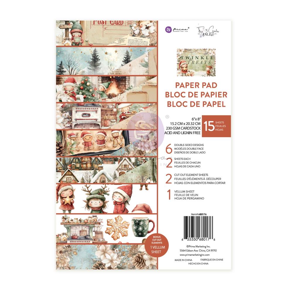 Prima Marketing - Twinkle & Treats - Prima Marketing Double-Sided Paper Pad 6"X8" 15/Pkg
