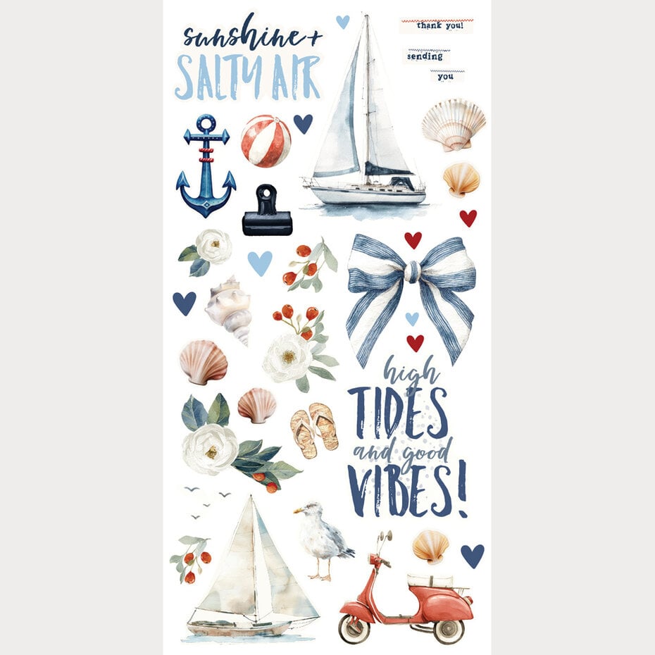 Simple Stories - Simple Vintage Sand & Sea 12x12 Inch Simple Cards Kit