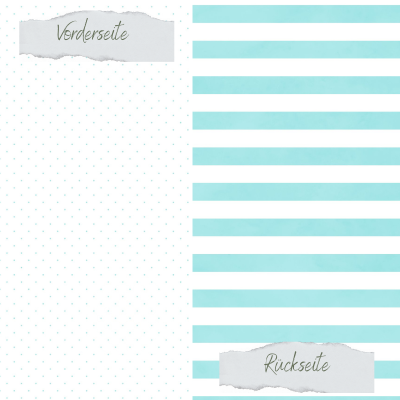 Creative Depot - Designpapier - Basic - Meermint - Gepunktet + Breite Streifen - Doppelseitig bedruckt